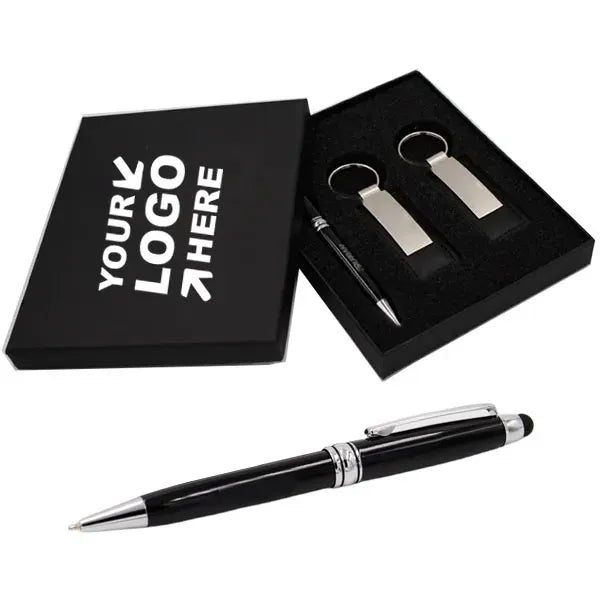 Executive Stylus Pen And Leather Keychain Gift Set