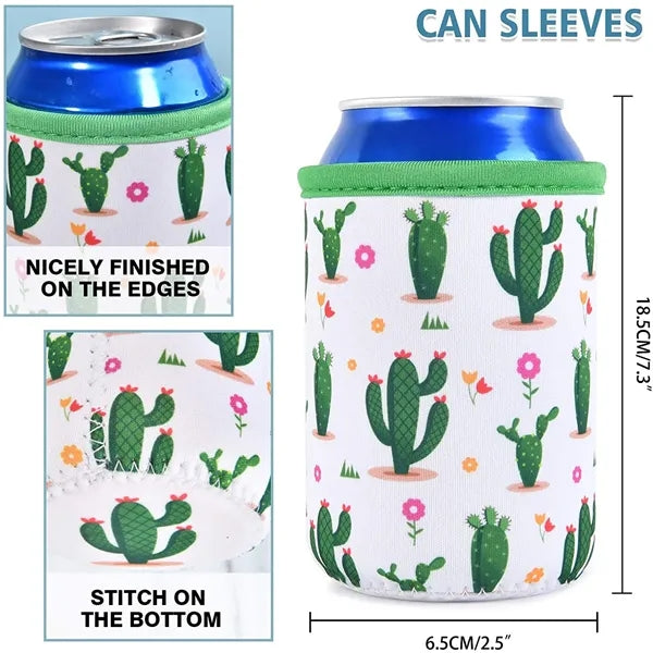 12oz Full Color Sublimation Can Cooler Sleeves w/1 Seam