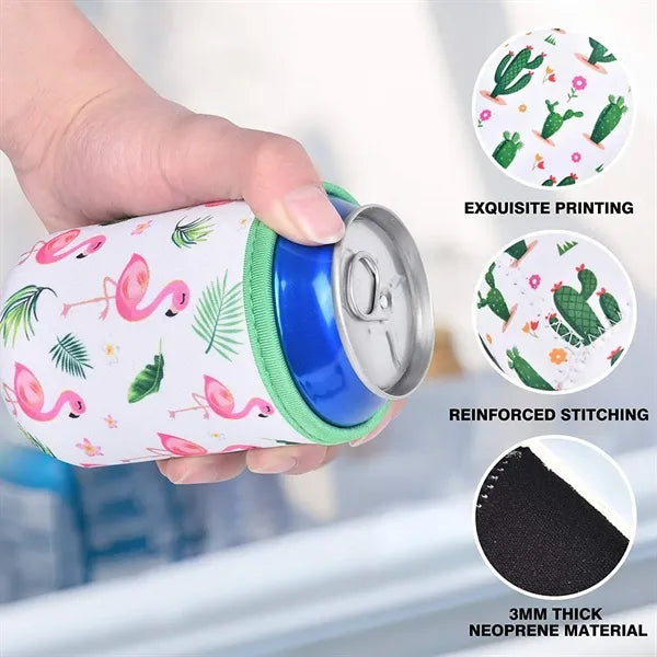 12oz Full Color Sublimation Can Cooler Sleeves w/1 Seam