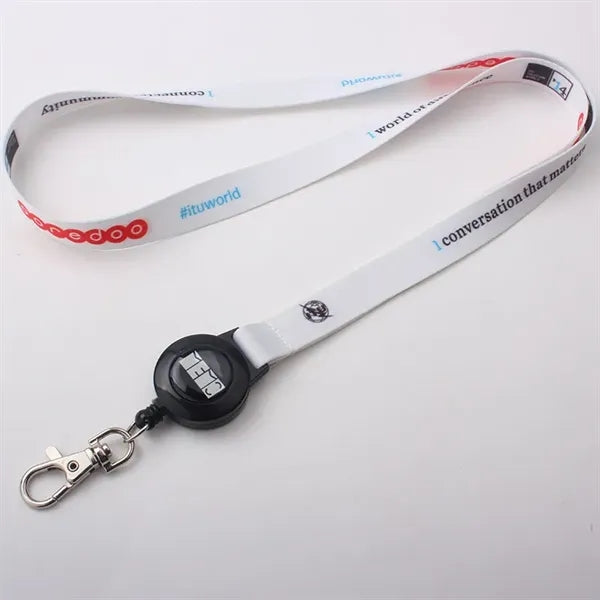 Polyester ID Lanyard w/Retractable Clasp