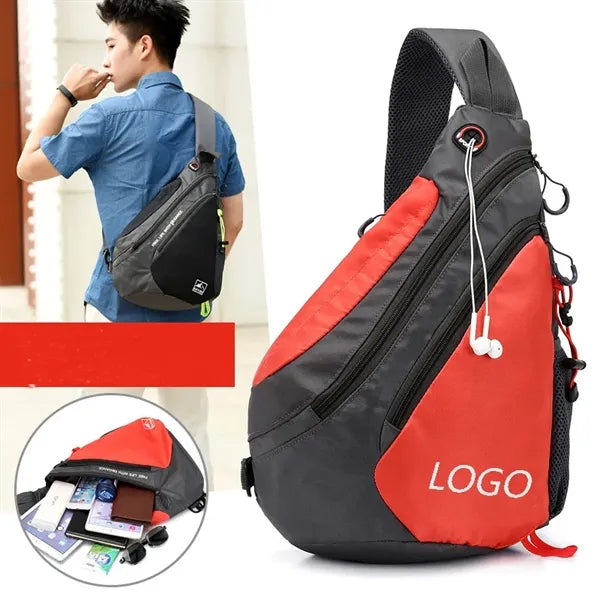 Sling Chest Shoulder Backpack Crossbody Bag w/USB Port