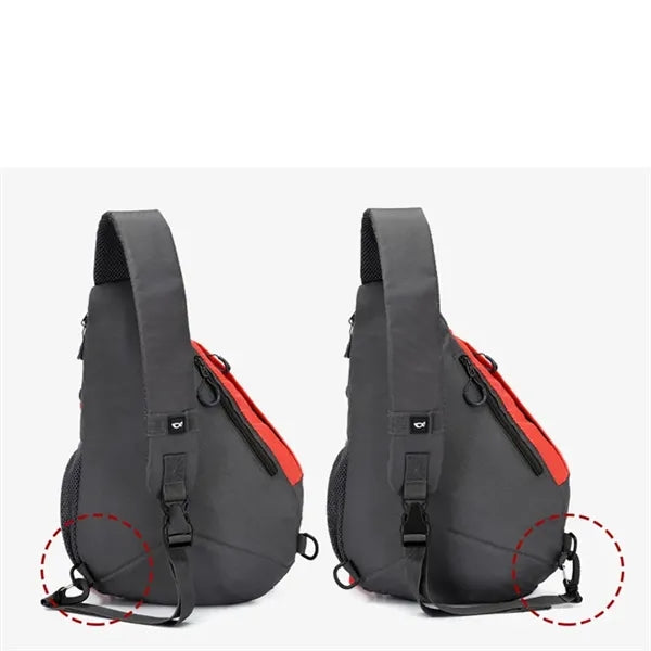 Sling Chest Shoulder Backpack Crossbody Bag w/USB Port