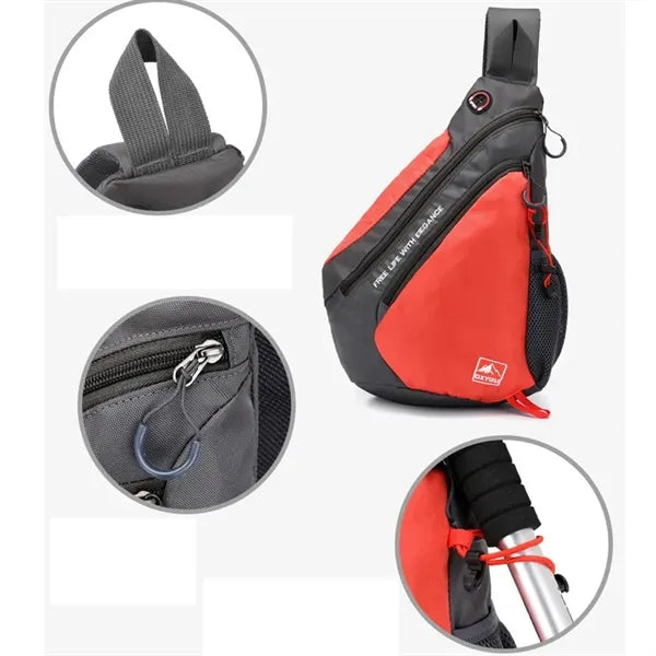 Sling Chest Shoulder Backpack Crossbody Bag w/USB Port
