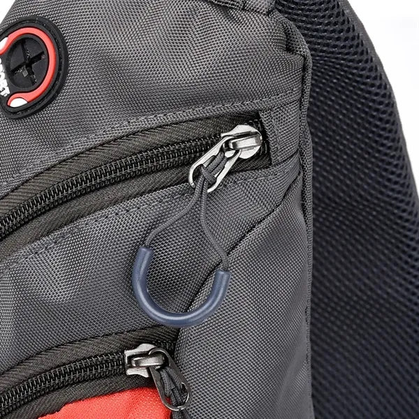 Sling Chest Shoulder Backpack Crossbody Bag w/USB Port