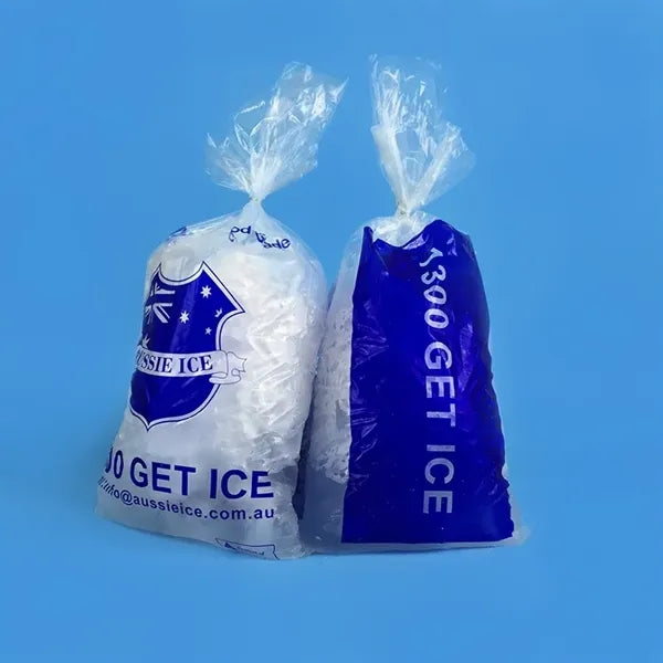 8LB Plastic Ice Cube Bags with Drawstring