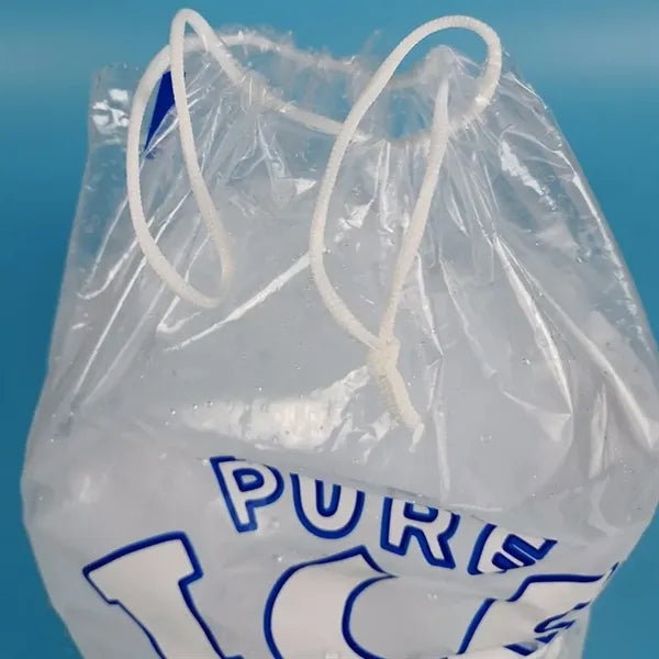 8LB Plastic Ice Cube Bags with Drawstring