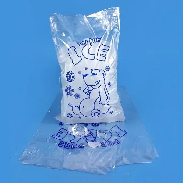 8LB Plastic Ice Cube Bags with Drawstring