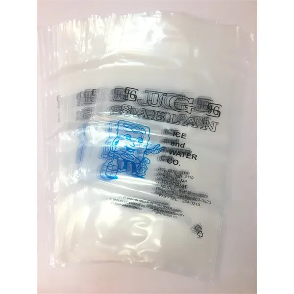 8LB Plastic Ice Cube Bags with Drawstring