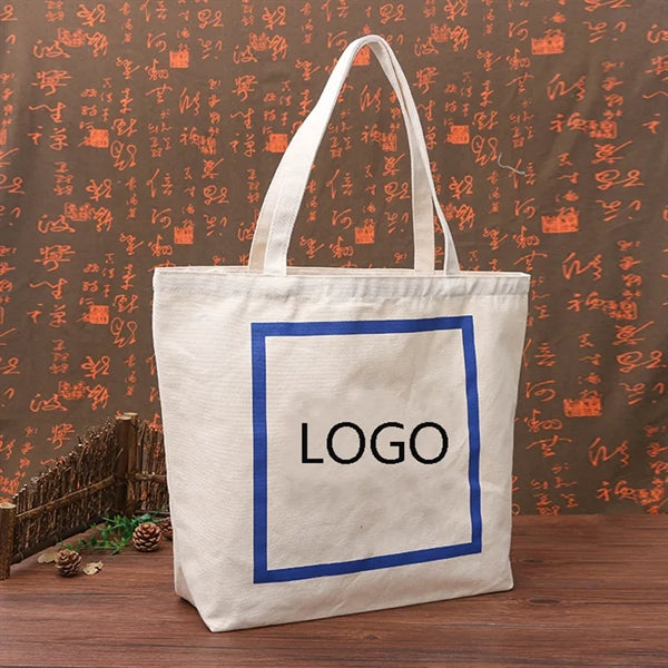 12OZ Cotton Canvas tote Bag w/Bottom Side--16"x14"x6"