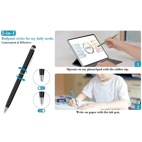 Universal 2 in 1 Stylus Ballpoint Pen for Touch Screens