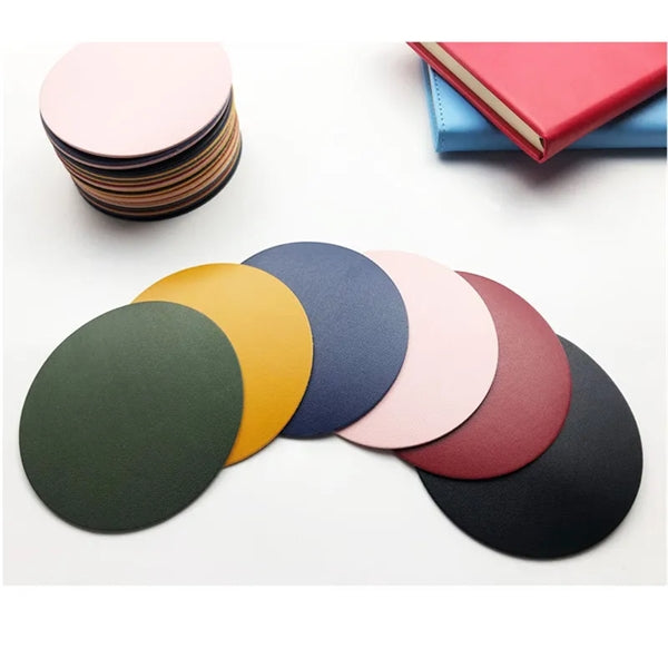 PU Leather Round Cup Coasters