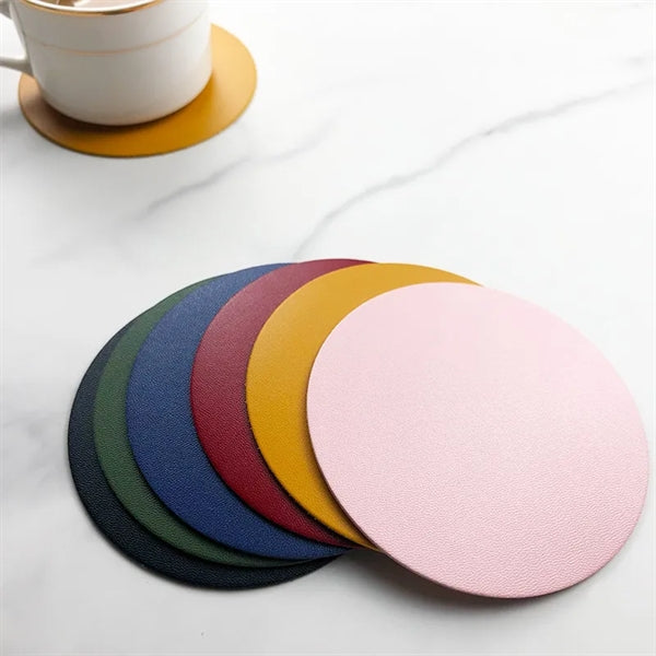 PU Leather Round Cup Coasters