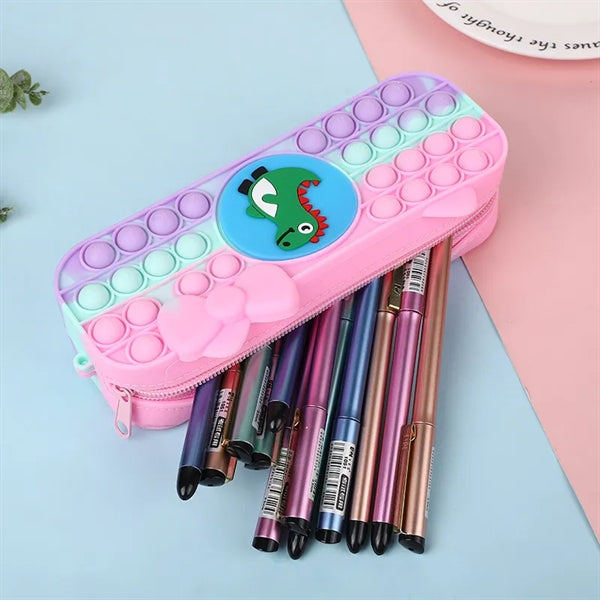 Silicone Popper Fidget Pencil Case for Girls