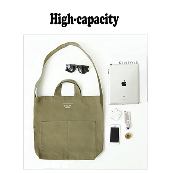 2 in 1 Cotton Canvas Tote Bag
