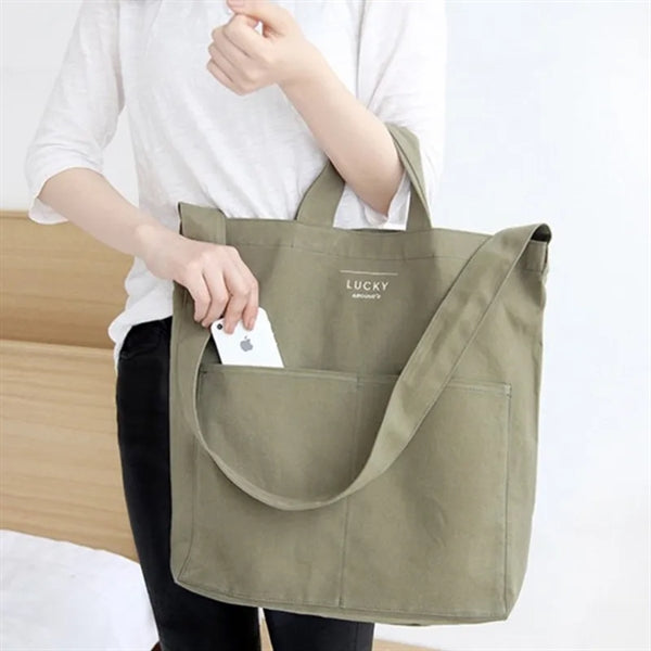 2 in 1 Cotton Canvas Tote Bag