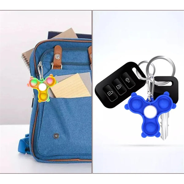 Popper Fidget Finger Spinner keychain