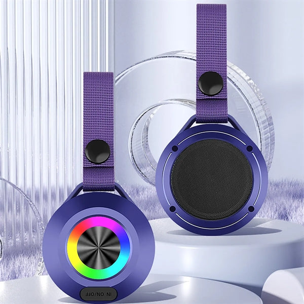 Portable Waterproof Bluetooth Speaker With Colored Light