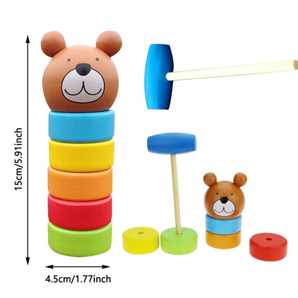2-IN-1 Wooden Kids Toy Piling Ring