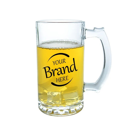 16 Oz Glass Draft Beer Mug With Handle