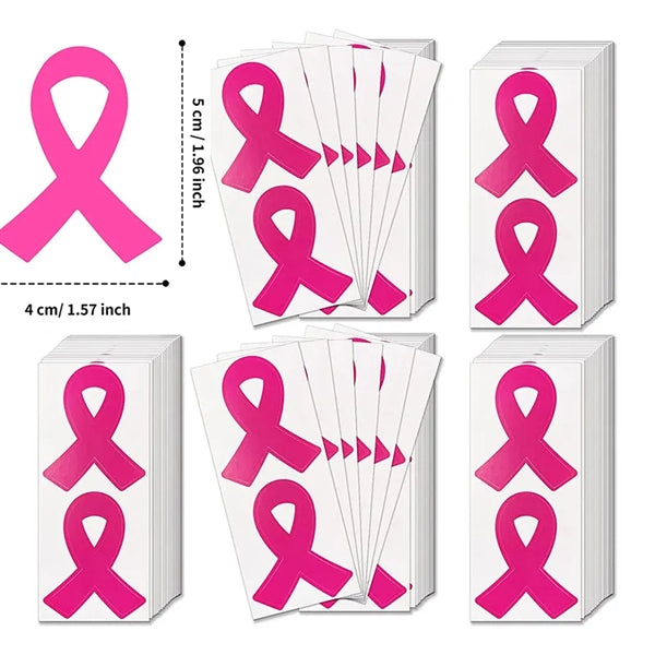 Pink Ribbon Temporary Tattoos Skin Decals