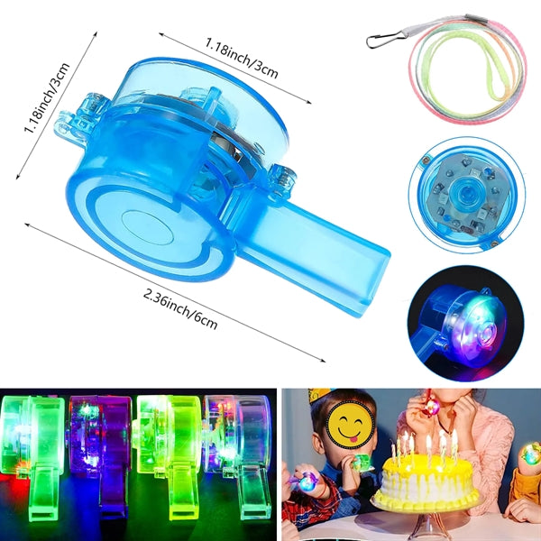 LED Light up Whistles with Lanyard