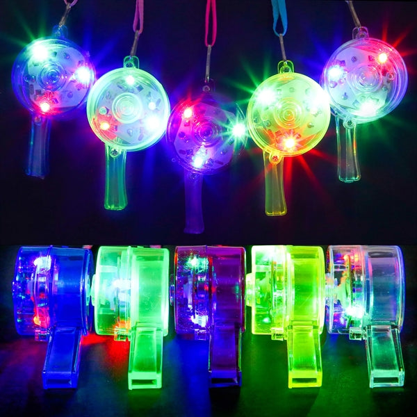 LED Light up Whistles with Lanyard