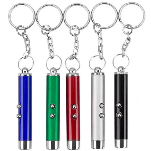 Pet Cat Dog Toys Laser Pointer Pen Mini Keychain