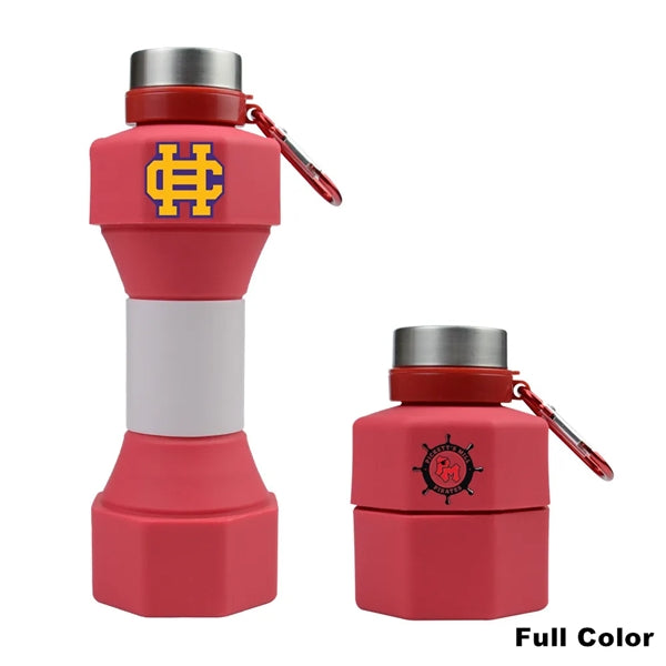 650ML Dumbbell Shaped Silicone Collapsible Water Bottles