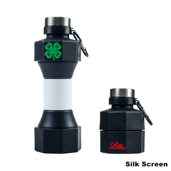 650ML Dumbbell Shaped Silicone Collapsible Water Bottles