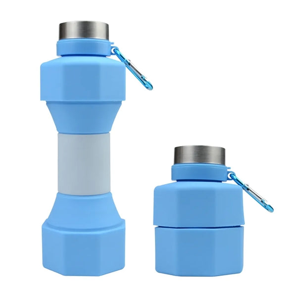 650ML Dumbbell Shaped Silicone Collapsible Water Bottles