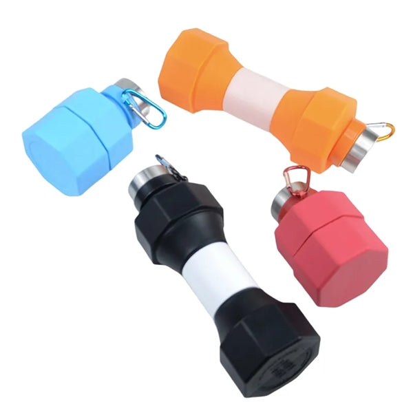 650ML Dumbbell Shaped Silicone Collapsible Water Bottles