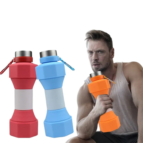 650ML Dumbbell Shaped Silicone Collapsible Water Bottles