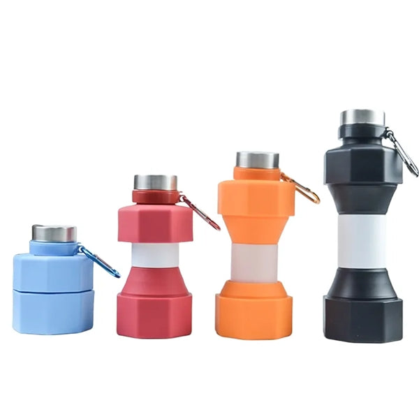 650ML Dumbbell Shaped Silicone Collapsible Water Bottles