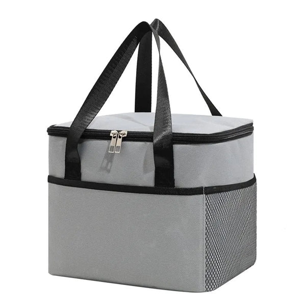 Two Zipper Insulated Cooler Picnic Lunch Bag