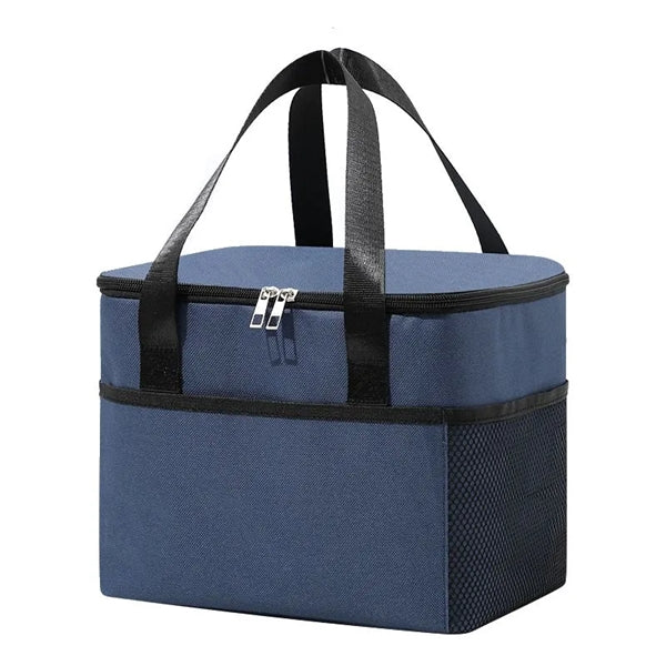 Two Zipper Insulated Cooler Picnic Lunch Bag