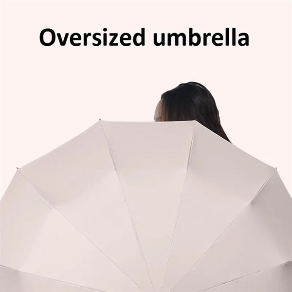 12 Rib Windproof Automatic Folding Travel Umbrella