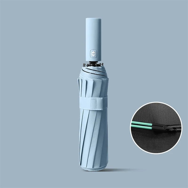 12 Rib Windproof Automatic Folding Travel Umbrella