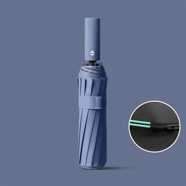 12 Rib Windproof Automatic Folding Travel Umbrella
