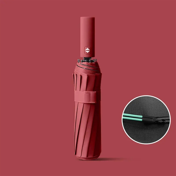 12 Rib Windproof Automatic Folding Travel Umbrella