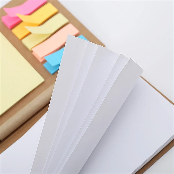 Kraft Paper Sticky Notebook With Pen