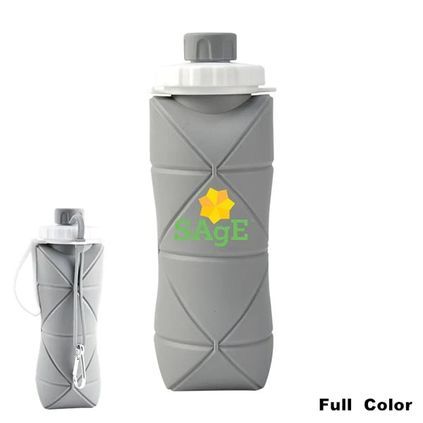 20 oz Silicone Lightweight Travel Collapsible Water Bottle