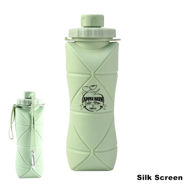 20 oz Silicone Lightweight Travel Collapsible Water Bottle