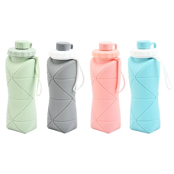 20 oz Silicone Lightweight Travel Collapsible Water Bottle