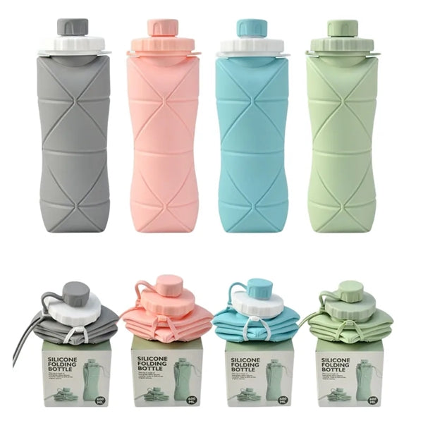 20 oz Silicone Lightweight Travel Collapsible Water Bottle