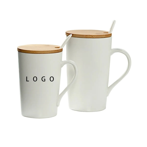 Ceramic mug w/ Lid And Spoon