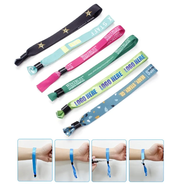 1/2" Sublimation Fabric Wristband w/ Locking Bead