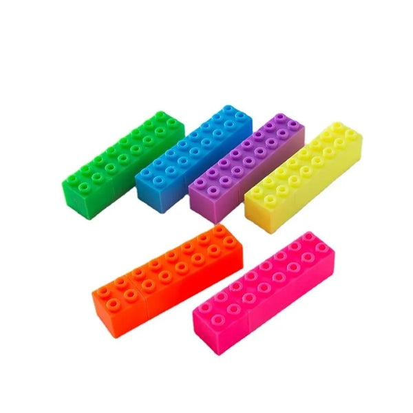 Toy Brick Building Block Coloured Highlighter Marker Pen