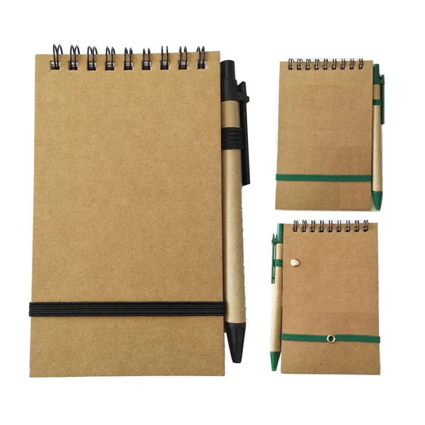 Portable Spiral ECO Jotters With Pen