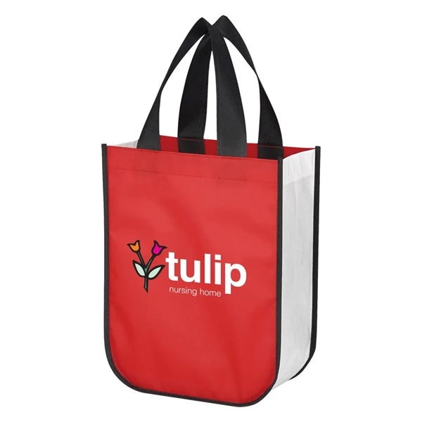 Round Corner Laminated Fashion Non-Woven Shopper Tote Bag