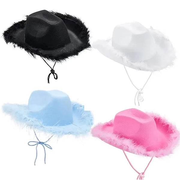 Novelty Cowboy Hat with Feathers